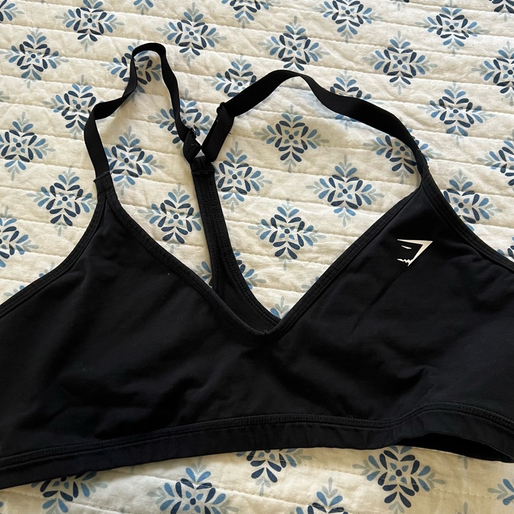 Gymshark Black V-Neck Light Support Sports Bra
